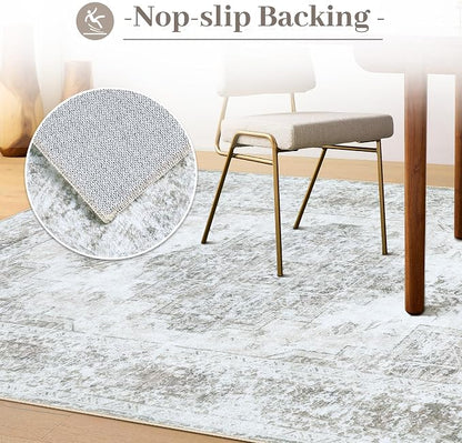 XLUEZ Area Rug 6x9 Living Room Rug, Machine Washable Vintage Distressed - Image 6