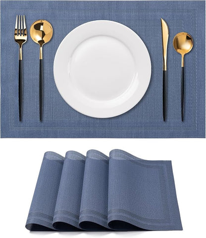 Placemats Set of 4 Washable Indoor | Outdoor Vinyl Place Mats by CADONO
