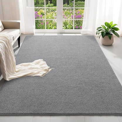 6x9 Feet Grey Area Rugs for Bedroom, Indoor Washable Memory Foam Rug for Living - Image 2