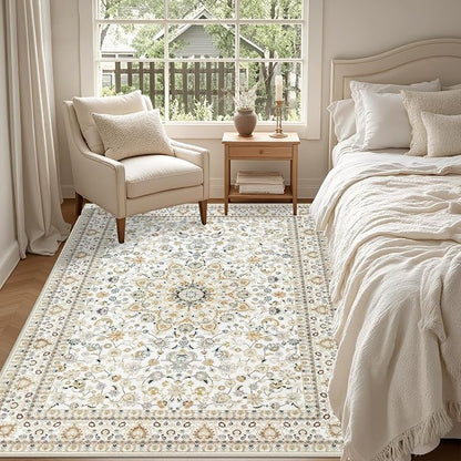 5x7 Area Rugs Living Room Rug: Washable Vintage Boho Rug No Slip Stain - Image 4