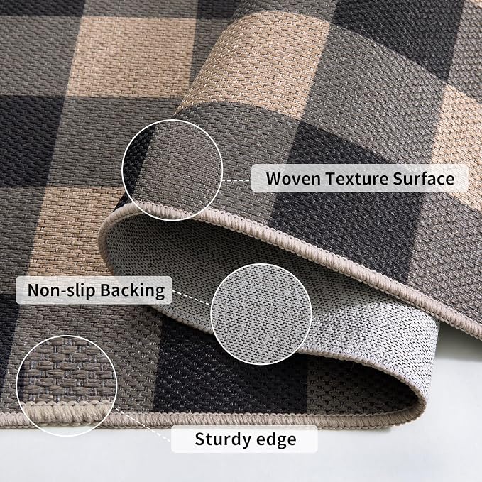 Tangsoo Checkered 4x6 Washable Easy Jute Area Rug - Image 4