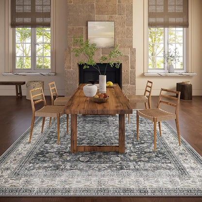 Machine Washable Rugs for Living room: 9x12 bedroom Rug Vintage Boho Area Rug - Image 5