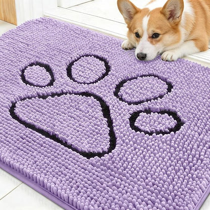 OLANLY Dog Door Mat for Muddy Paws 30x20, Paw Print Design, Absorbs Moisture by OLANLY