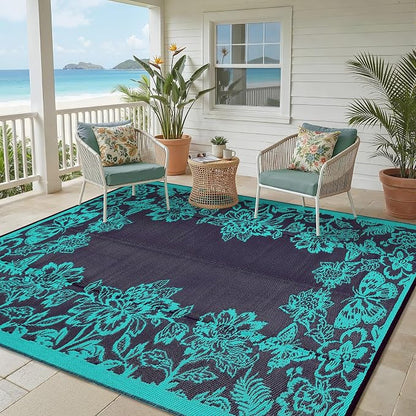 Garvee 5’x8’ Waterproof Patio Outdoor Rug, Outdoor Plastic Straw Rug - Image 9