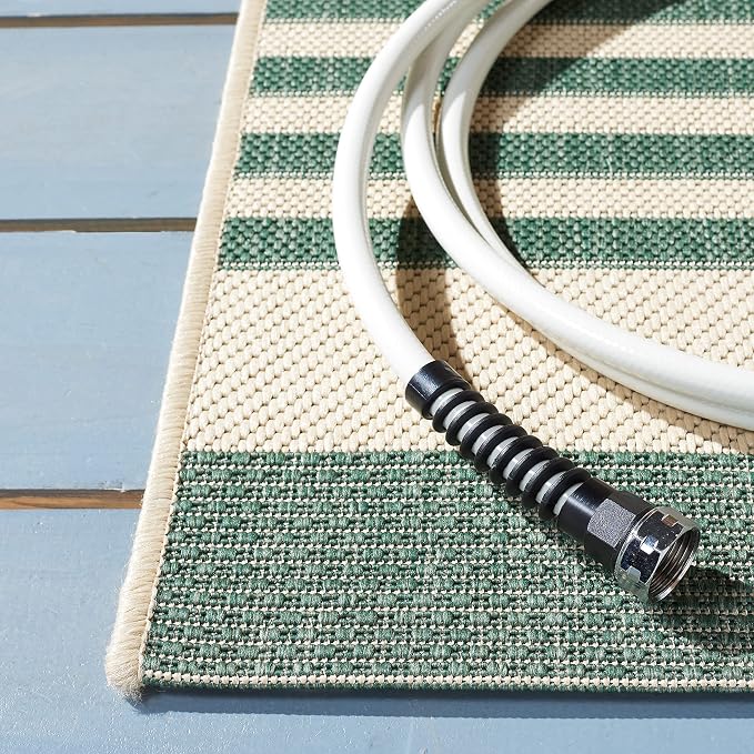 SAFAVIEH Courtyard Collection 2' x 3'7" Beige/Dark Green CY6062 Nautical - Image 4