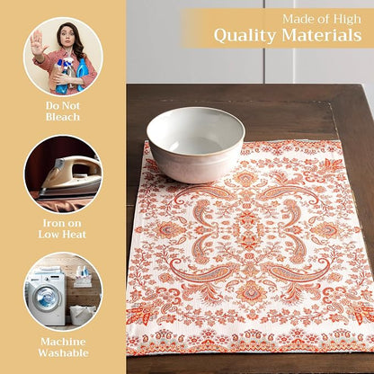 Maison d' Hermine Placemats Set of 4 Reusable 100% Cotton | Cloth Place Mats - Image 3