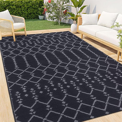 Smiry Outdoor Rug 6x9 ft, Waterproof Reversible Plastic Straw Rugs, Boho by Smiry