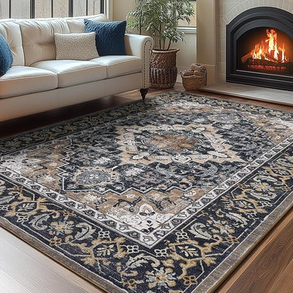 Lessymo Area Rugs 5x8, Machine Washable Area Rug, Super Soft Faux-Wool Area Rugs - Image 4