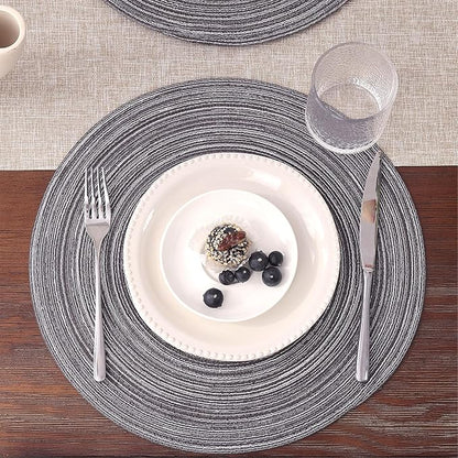 SHACOS Round Braided Placemats Set of 8 Round Table Mats - Image 2