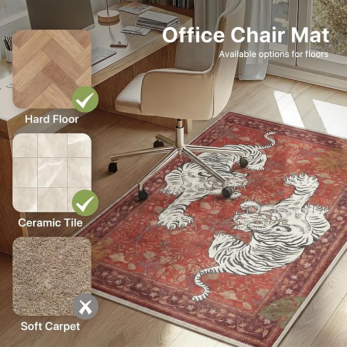 36"x48" Office Chair Mat for Hardwood Tile Floor, Under Desk Carpet Protector - Image 3