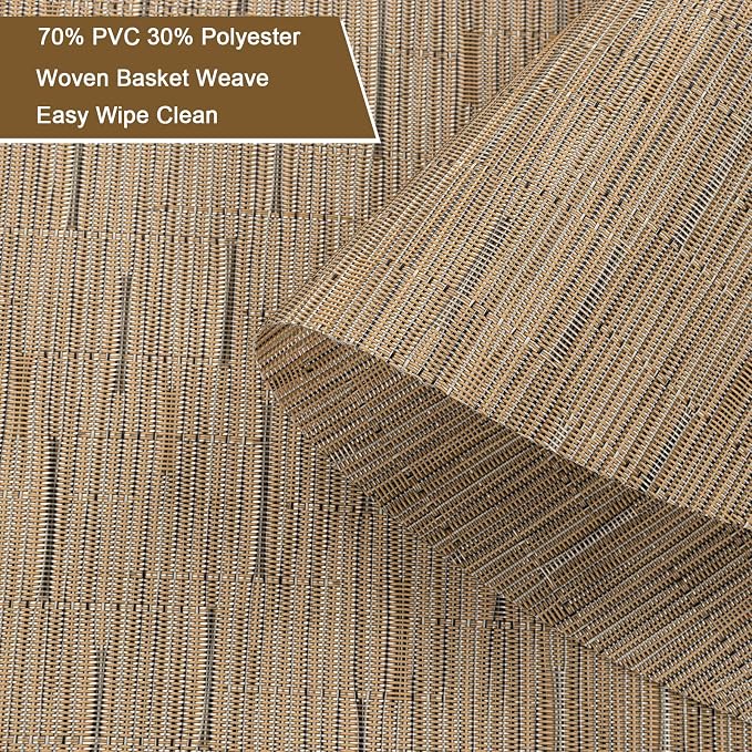 SHACOS Round Table Placemats Wedge Placemats Set of 8 Woven Vinyl Curved Table - Image 6