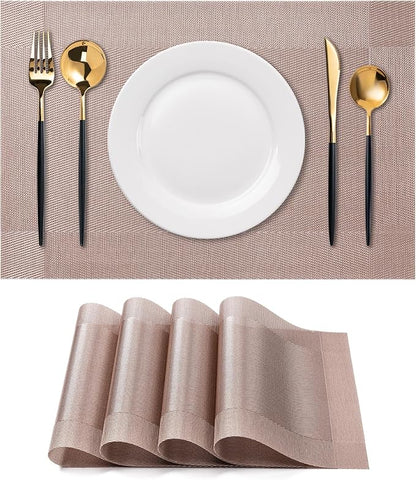 Placemats Set of 4 Washable Indoor | Outdoor Vinyl Place Mats by CADONO