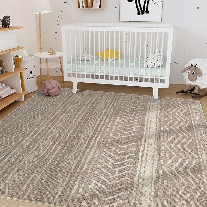 Nakagishi 10x14 Area Rugs Living Room: Washable Boho Large Neutral Modern Soft - Image 8