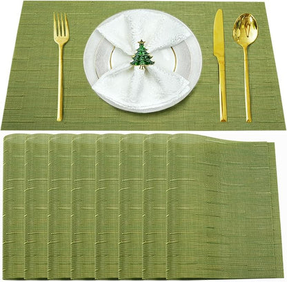 Placemats Set of 8, Vinyl PVC Heat Resistant Washable Placemats Set, Non Slip by BxzanDya-LifeSmartMaker