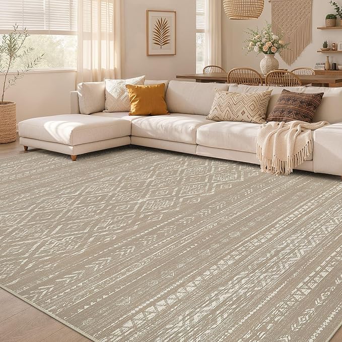 Nakagishi Area Rug Living Room Rugs: 10x12 Large Soft Machine Washable Boho by NakagishiAreaRug