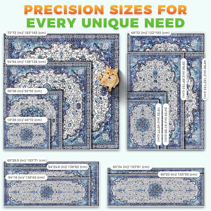 Hompet Cat Litter Mat 2 Pack, 48x60 Large Machine Washable Trapping Mats - Image 7