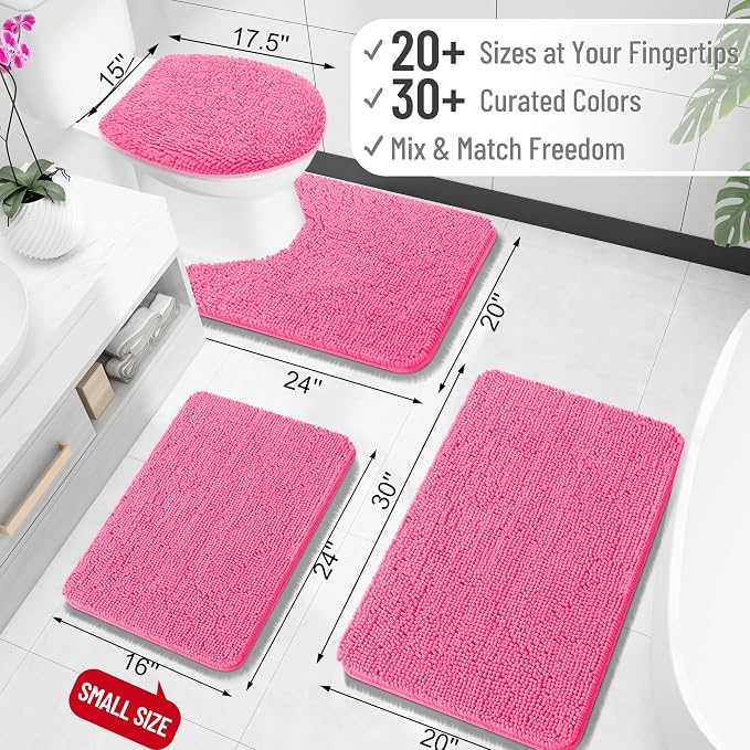OLANLY Large Bathroom Rugs 45x27, Extra Soft Absorbent Chenille Bath Rugs - Image 2