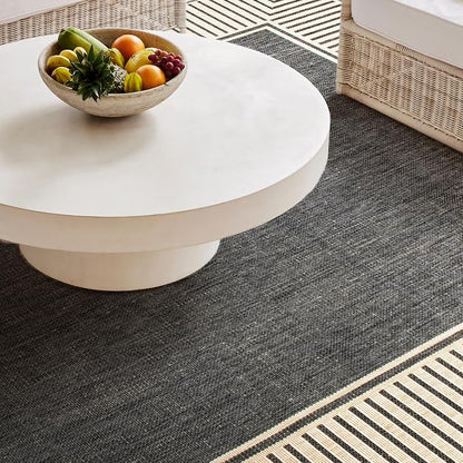 Nuloom Asha Dark Grey/Ivory, Striped Border, Soft and Cozy, High Traffic - Image 9