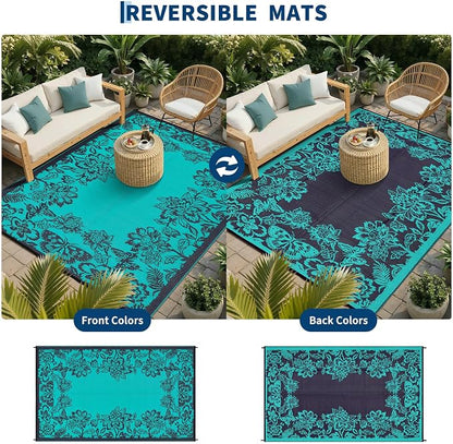 Garvee 5’x8’ Waterproof Patio Outdoor Rug, Outdoor Plastic Straw Rug - Image 4