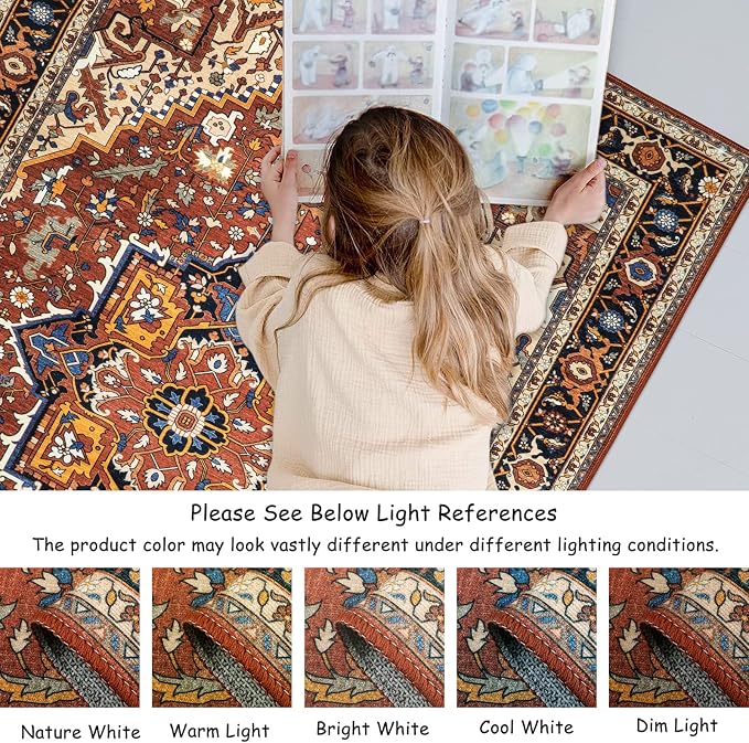Moynesa Ultra-Thin Washable Oriental Area Rug - Image 5