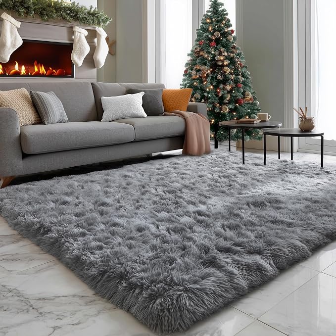 PAGISOFE 8x10 Living Room Rug Grey, Soft Large Rugs - Image 3