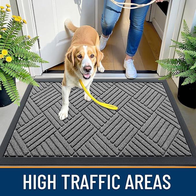 OLANLY Front Door Mat Outside Entrance 47x32, Heavy Duty Sturdy Natural Rubber - Image 5