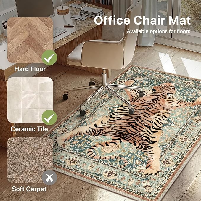 36"x60" Office Chair Mat for Hardwood Tile Floor, Under Desk Carpet Protector - Image 3