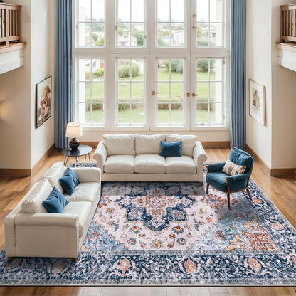 SERISSA 10x12 Area Rugs for Living Room, Large Washable Non-Slip Boho Rug - Image 2