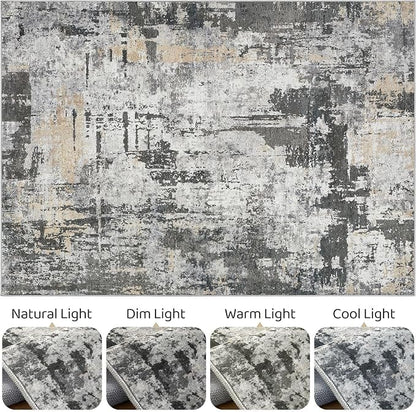 8x10 Area Rugs Living Room: Washable Large Abstract Modern Soft Rug Stain - Image 9