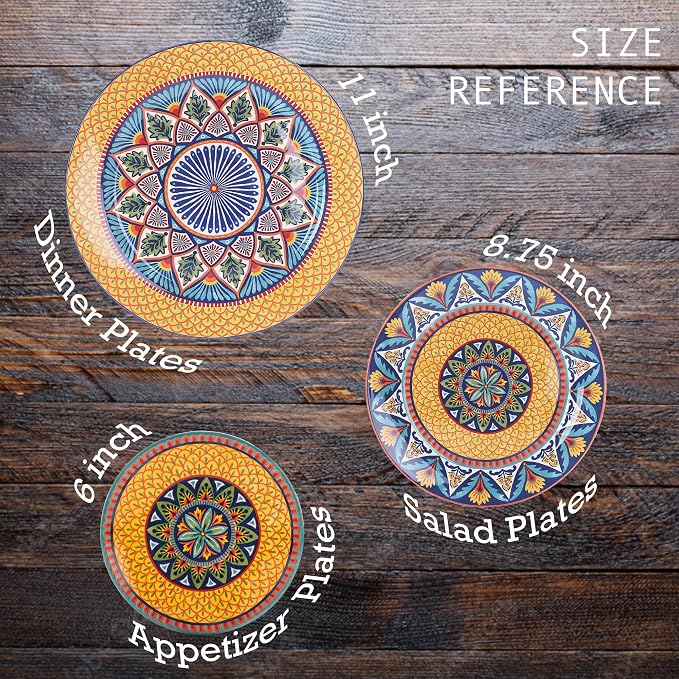 Bico Havana Salad Plates Set of 4, 8.75 Inch Ceramic Dessert Plates - Image 3