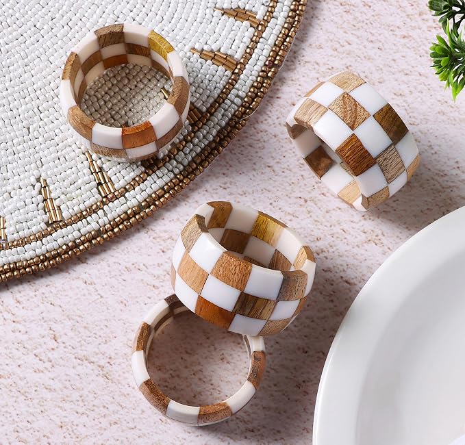 ALPHA Living HOME Rustic Napkin Rings Setof 12 - Image 4