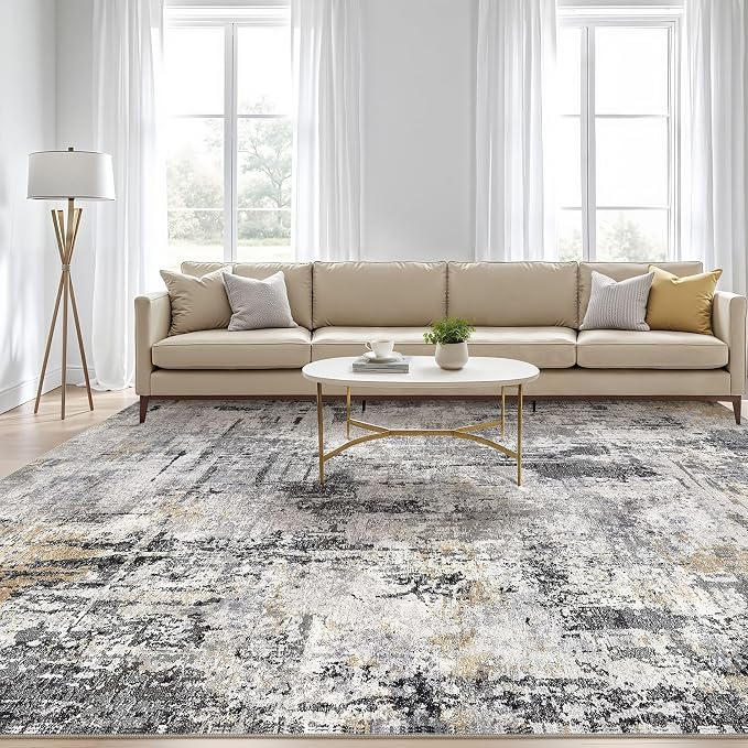 7x10 Area Rug Living Room: Washable Large Abstract Soft Stain Resistant Indoor - Image 5