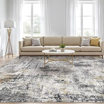7x10 Area Rug Living Room: Washable Large Abstract Soft Stain Resistant Indoor - Image 5
