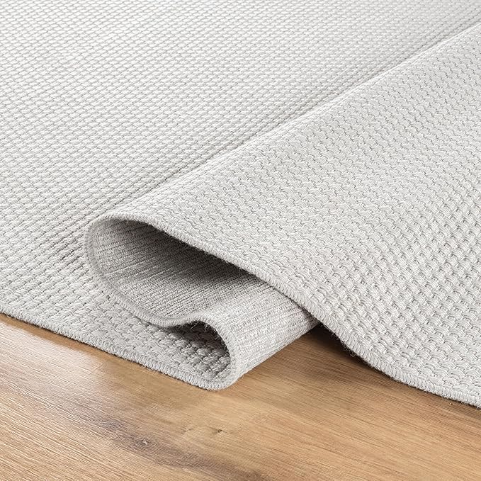 CAMILSON Easy Jute Rug 6x9, Indoor Outdoor Off-White Farmhouse Area Rugs - Image 4
