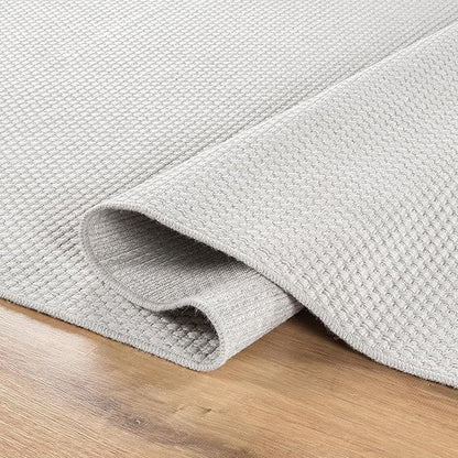 CAMILSON Easy Jute Rug 6x9, Indoor Outdoor Off-White Farmhouse Area Rugs - Image 4