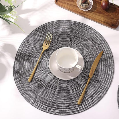 SHACOS Round Braided Placemats Set of 8 Round Table Mats - Image 9