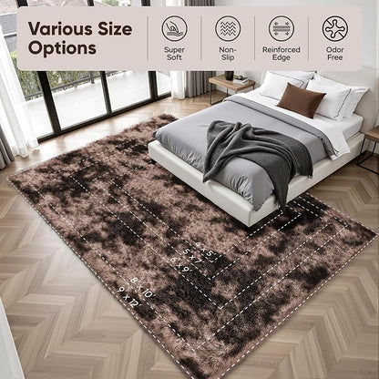 Area Rug for Living Room Bedroom: 6x9 Soft Fluffy Shag Upgrade Non-Slip High - Image 9