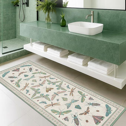 Hazo Haus Washable Non Slip Bathroom Runner Rug 2x5, Insect Boho Bath Mat - Image 3