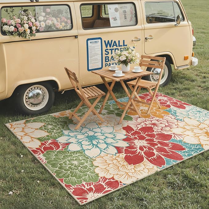 GENIMO Indoor Outdoor Area Rug 8'x10', Machine Washable Rugs - Image 3