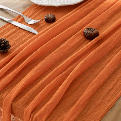 10Pcs Fall Golden Cheesecloth Table Runner 120 Inch Party Boho Home Decor | - Image 3