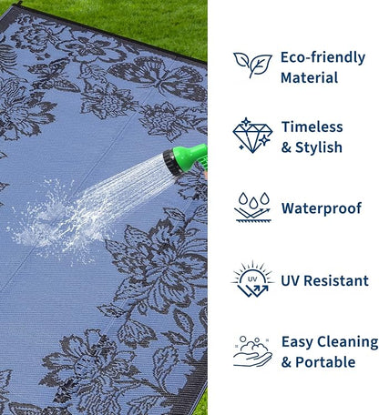 Garvee 5’x8’ Waterproof Patio Outdoor Rug, Outdoor Plastic Straw Rug - Image 3
