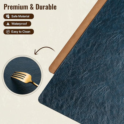 Placemats Set of 4, DOLOPL Reversible Dual-Color Faux Leather Place Mats - Image 8