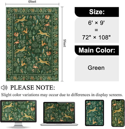 DUKINO 6x9 Rug, Washable Animal Living Room Rug - Image 2