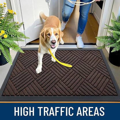 OLANLY Front Door Mat Outside Entrance 59x34, Heavy Duty Sturdy Natural Rubber - Image 5