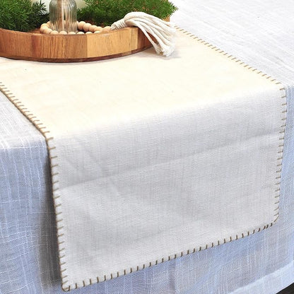 Cotton Table Runner 72 inches Long Decorative Stitched Edge Kitchen Table - Image 7
