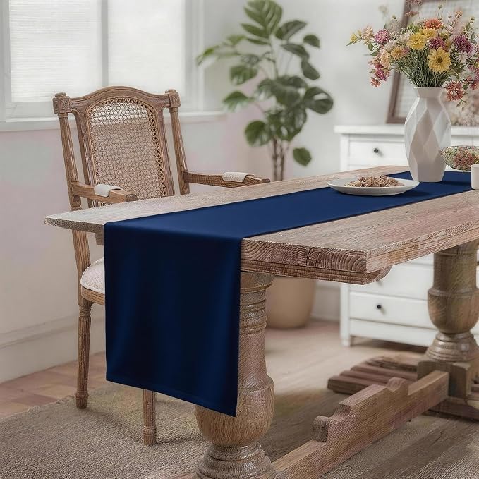 MEANMOY Navy Blue Table Runner 36 Inches Long Waterproof Table Runners | - Image 2