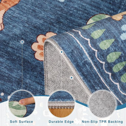 DUKINO 2x6 Washable Runner Rug for Hallway, Non Slip Animal Dog Kitchen Rug - Image 4
