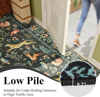DUKINO 2.6x14 Hallway Runner Rug, Vintage Washable Long Kitchen Rug - Image 7