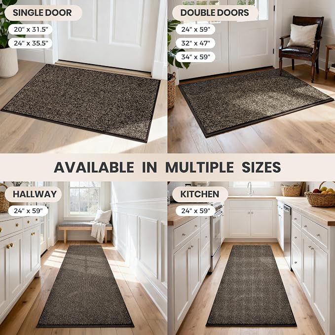 PURRUGS Dirt Trapping Door Mat 24" x 35.5", Non-Slip Machine Washable Entry Rug - Image 9