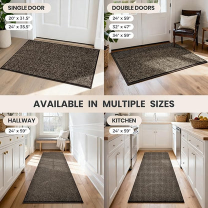 PURRUGS Dirt Trapping Door Mat 24" x 35.5", Non-Slip Machine Washable Entry Rug - Image 9